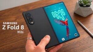 The wider cover display design of the Samsung Galaxy Z Fold 8.