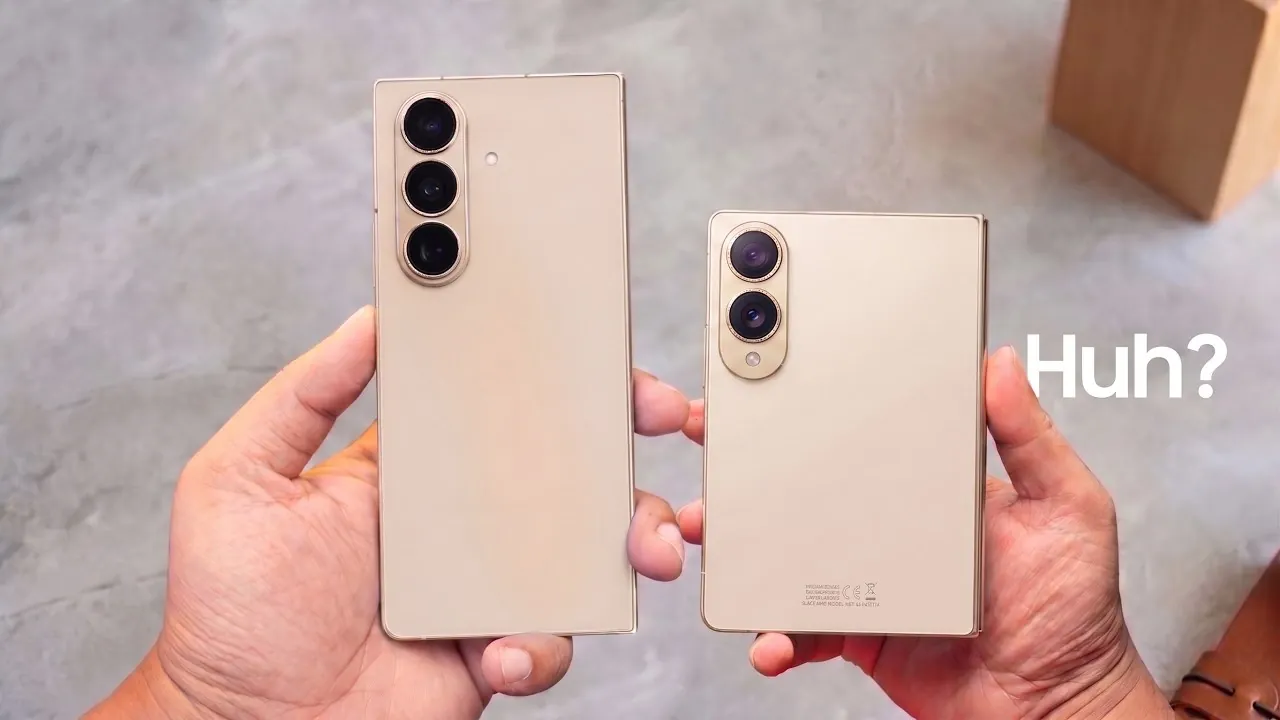 Close up of the ultra-thin glass crease on the Galaxy Z Fold 8