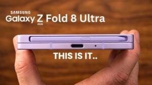 Front view of the Samsung Galaxy Z Fold 8 Ultra showing the cover display
