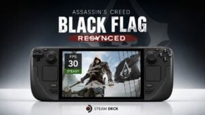 Steam Deck OLED playing Assassin's Creed Black Flag Resynced