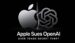 Split screen showing the Apple and OpenAI logos facing each other
