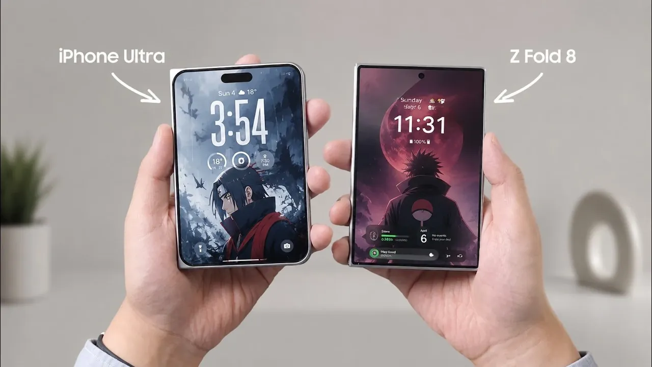 Hinge design differences between Apple and Samsung foldables