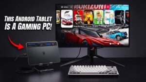 The Red Magic Astra 2 running a high-end PC game like Cyberpunk 2077.
