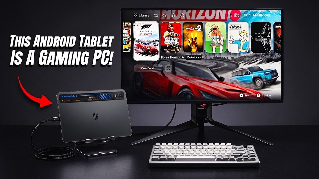 The Red Magic Astra 2 running a high-end PC game like Cyberpunk 2077.