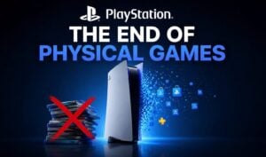 A physical video game disc snapped in half to represent the end of physical media.
