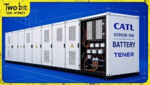 A large-scale sodium-ion battery storage system produced by CATL.