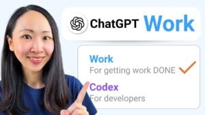 The main dashboard interface of ChatGPT for Work showing task management features.
