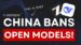 Conceptual graphic of China restricting global AI model access