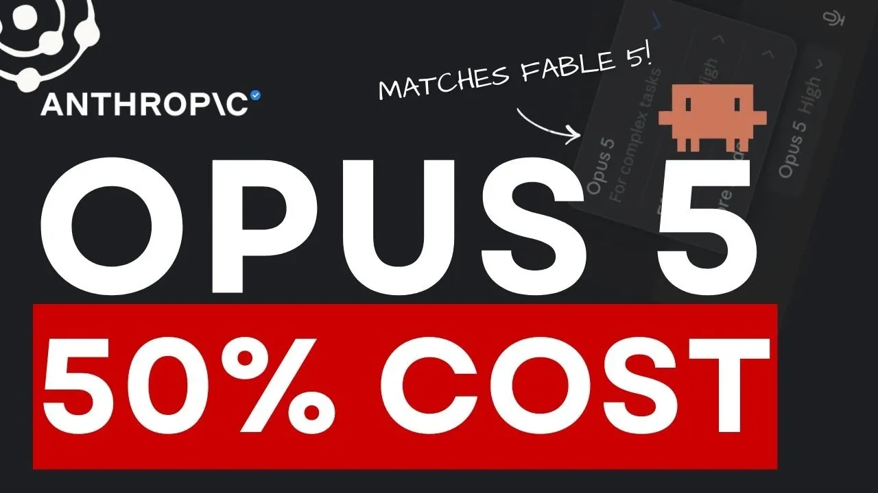 Bar chart showing token pricing for Claude Opus 5 versus Fable 5.