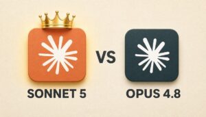 Side by side performance comparison of Claude Sonnet 5 and Opus 4.8