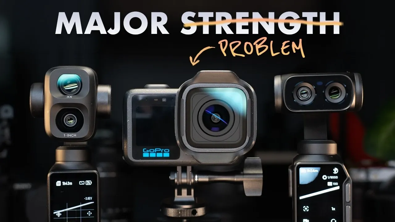 Close-up of the dual lenses on the Osmo Pocket 4P camera.