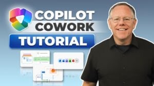 A user interface dashboard showing Copilot Cowork task management features.