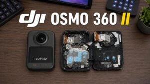 Leaked image of the front design of the DJI Osmo 360 II.