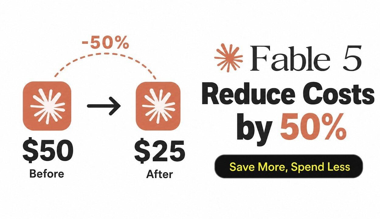 A graph showing cost reduction when optimizing Fable 5 usage