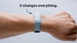 Google Fitbit Air worn on a wrist during a run.
