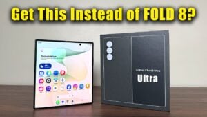 Unboxing the Samsung Galaxy Z Fold 8 Ultra with accessories.