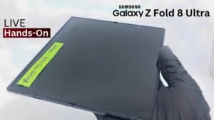 The new Samsung Galaxy Z Fold 8 Ultra smartphone shown unfolded.