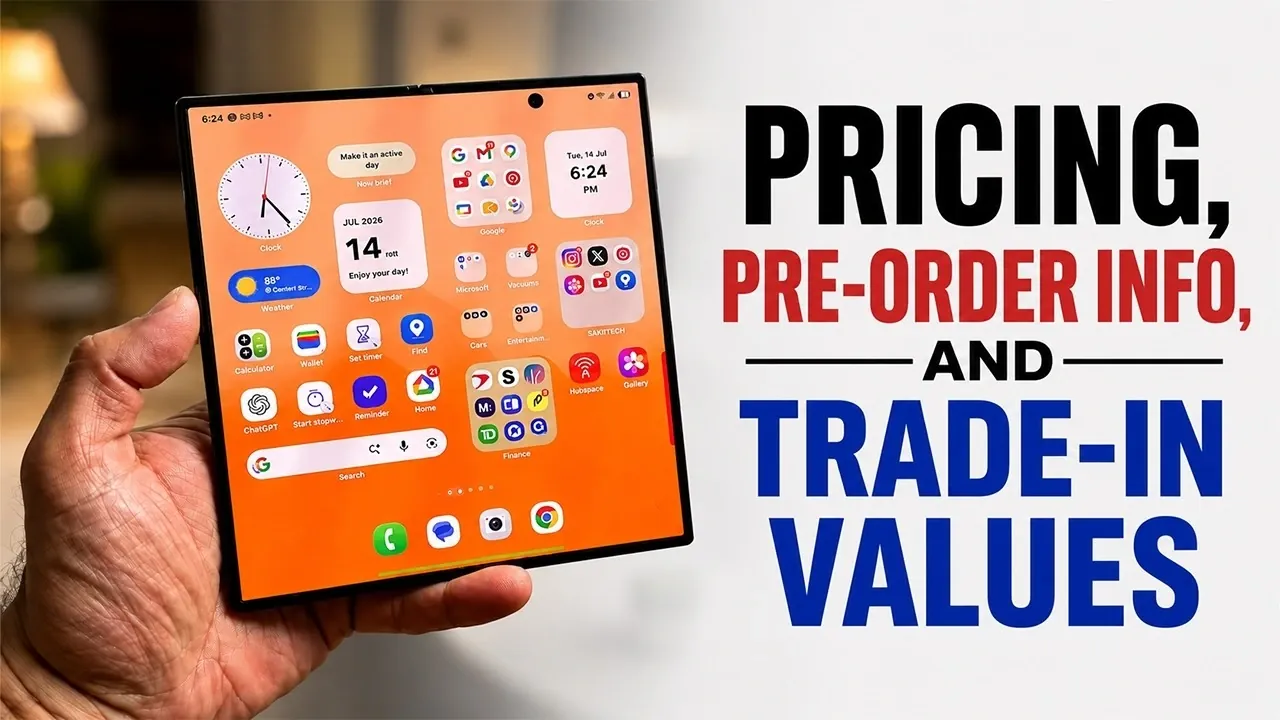 The Samsung Galaxy Z Fold 8 Ultra displaying its large screen.