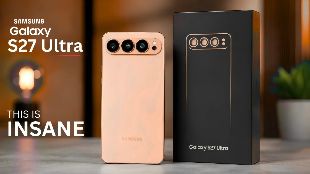 Concept render of the rumored Samsung Galaxy S27 Ultra smartphone.