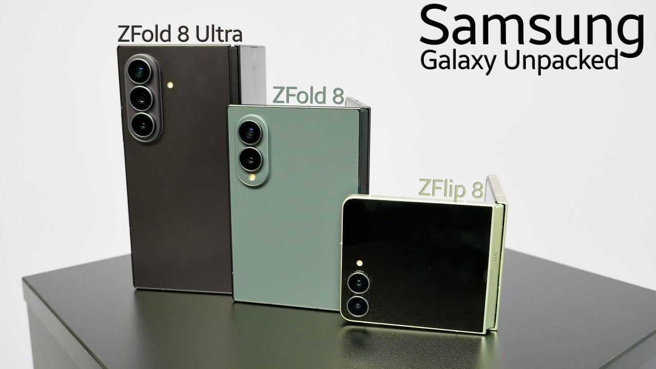 Front and back view of the Samsung Galaxy ZFold 8 showing the cover display