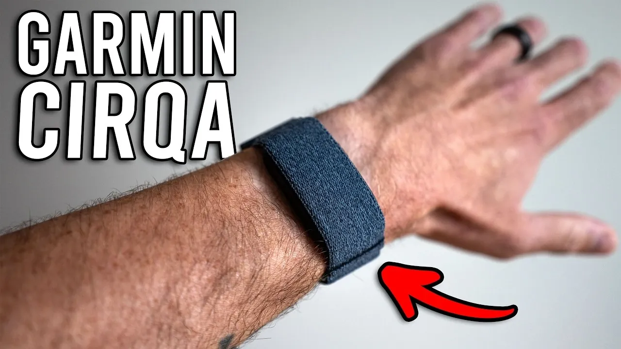 Garmin Cirqa screenless fitness band resting on a table.