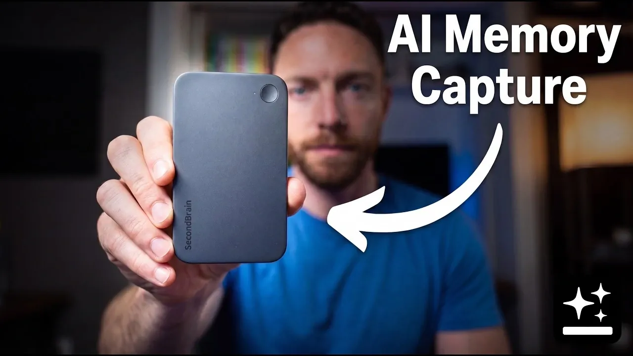 A person holding the credit card-sized audio recorder.