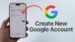 A user entering a new Gmail address during the Google account setup.