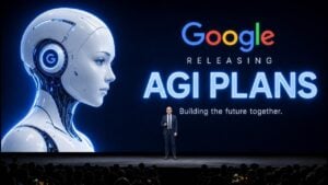 Google DeepMind CEO Demis Hassabis speaking at a technology conference.