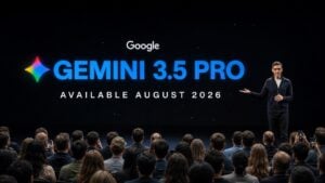 The Google Gemini logo displayed on a smartphone screen.