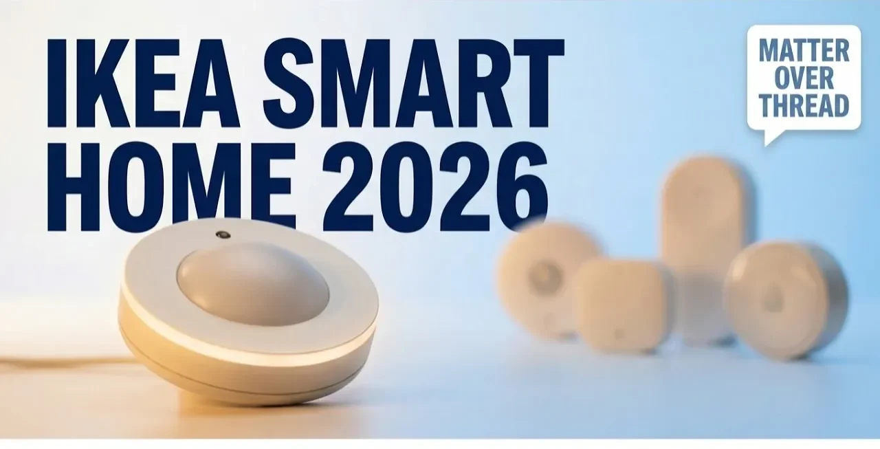 IKEA Matter sensors including motion, contact, and water leak detectors.