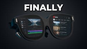 A close-up view of the Inir 2 Elite Suite augmented reality glasses.