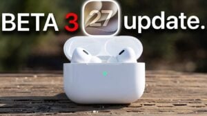 The new Adaptive Audio slider in the iOS 27 Beta 3 settings menu for AirPods.
