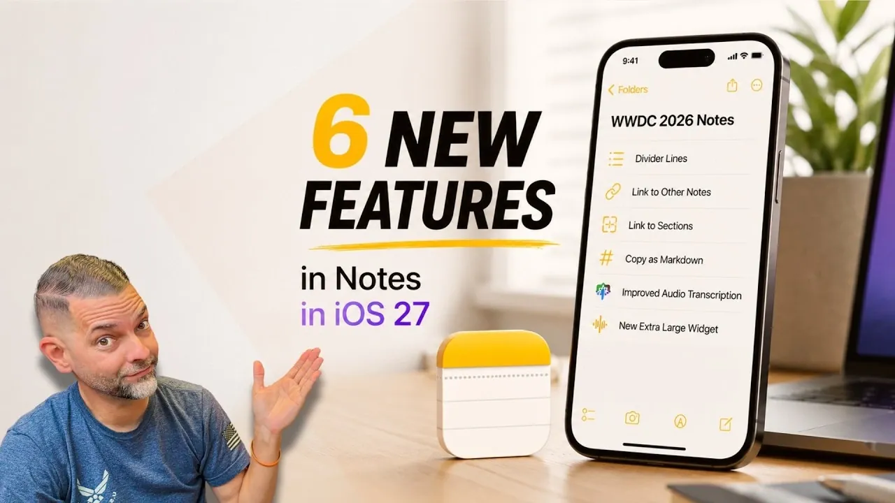 Divider lines separating text sections in the iOS 27 Apple Notes app