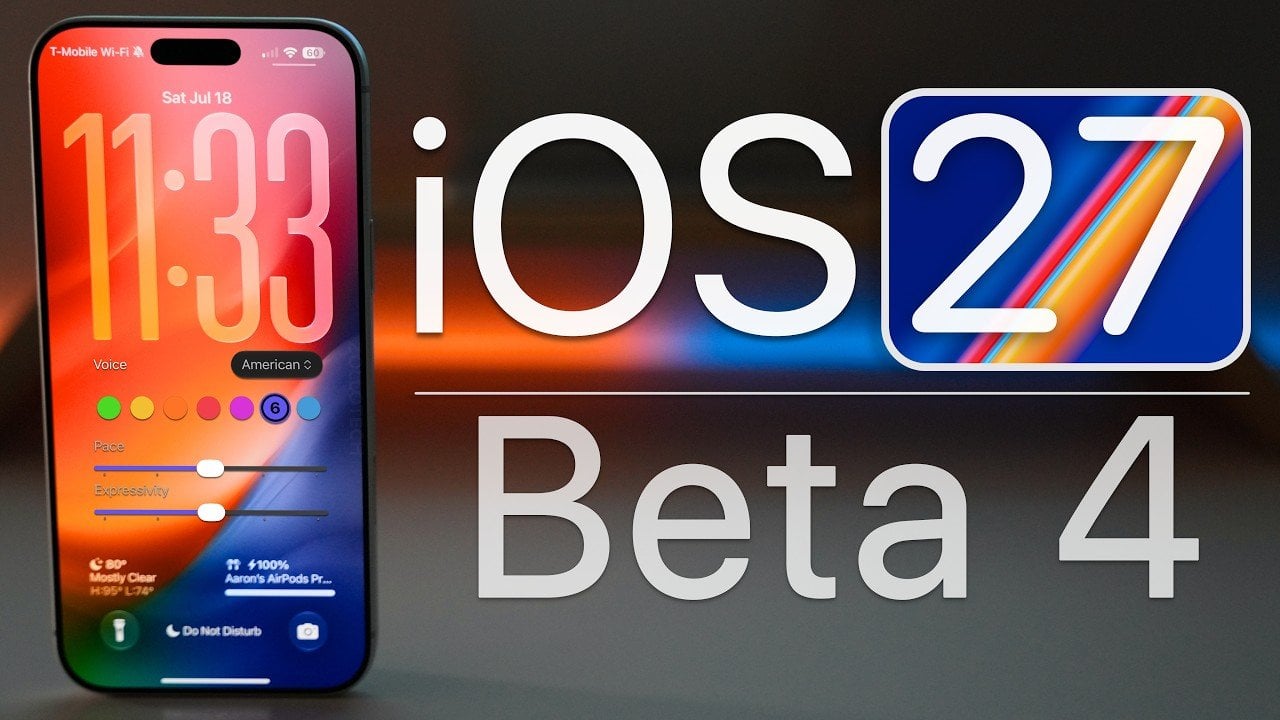 The iOS 27 Beta 4 software update screen displayed on an iPhone.