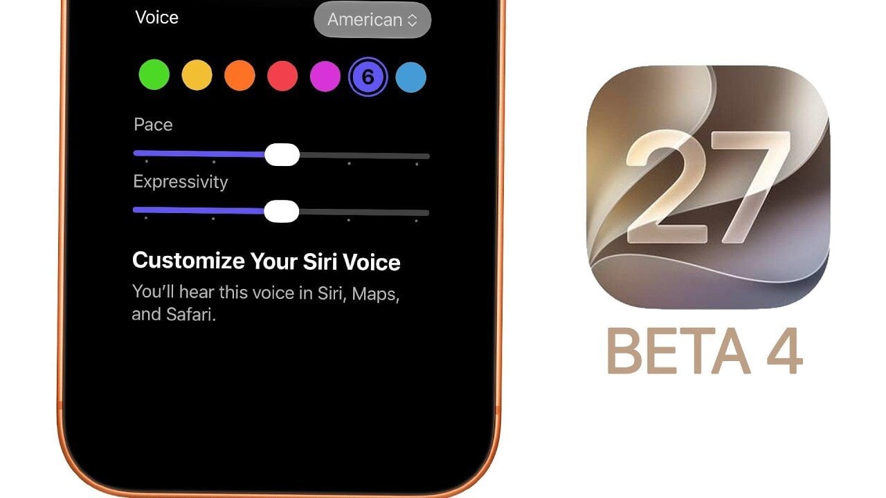 The iOS 27 Beta 4 software update screen displaying on an iPhone.