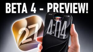 A smartphone screen showing the new customizable camera controls in iOS 27.