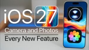 The reorganized top menu controls in the iOS 27 Camera app.