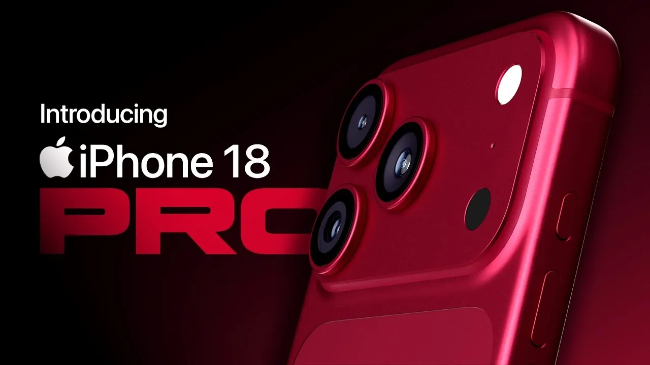 Four rumored iPhone 18 Pro color options including dark cherry and light blue.