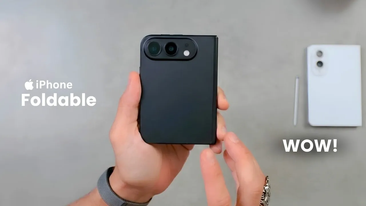 Profile view of the 4.5mm thin Apple foldable smartphone