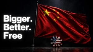 A comparison chart showing Kimi K3 outperforming American AI models.