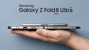 A person holding the Galaxy Z Fold 8 Ultra in a leaked hands-on demonstration.