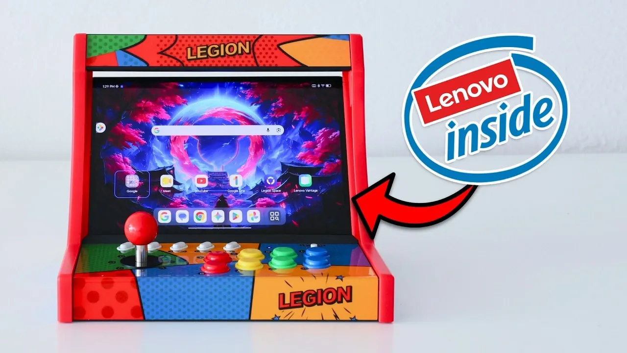 Lenovo Legion Tab 5 connected to the G9 gaming controller accessory.