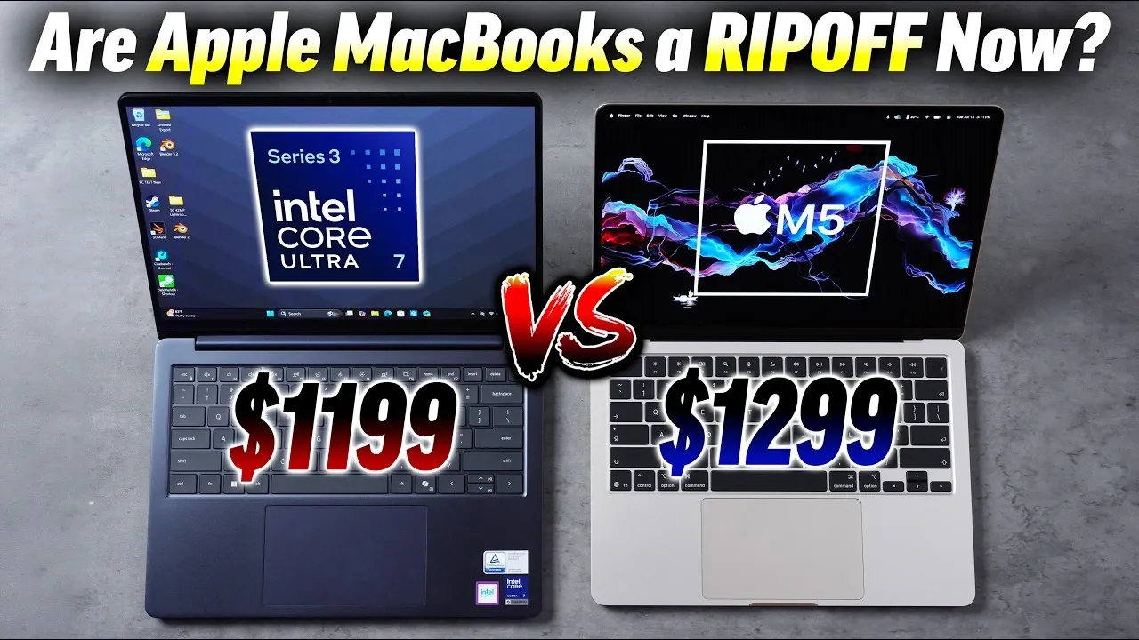 Open M5 MacBook Air showing the display and trackpad