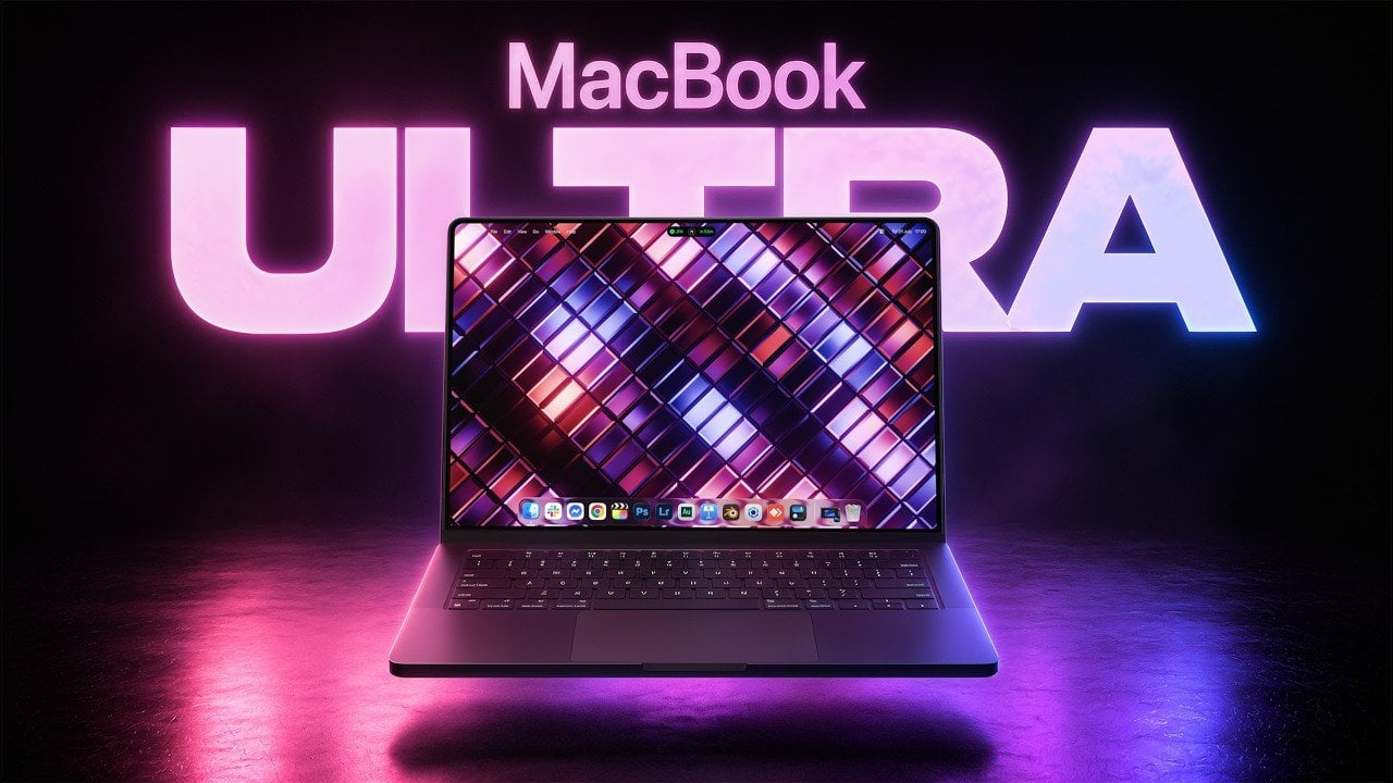 The new MacBook Ultra featuring a thinner design and OLED display