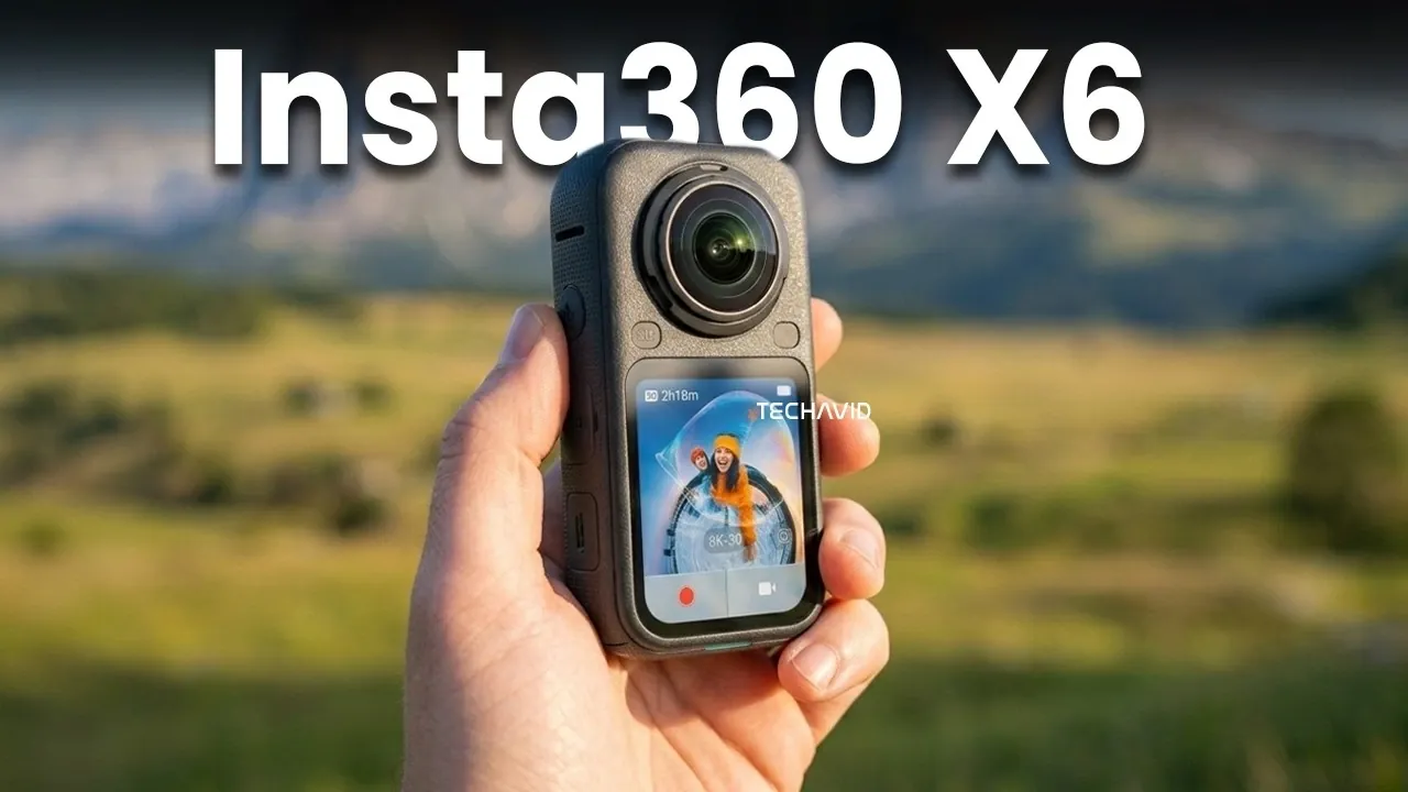 Compact and redesigned body of the Insta360 X6