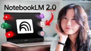 NotebookLM 2.0 interface showing the new podcast and video generation tools.