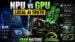 A side-by-side comparison chart showing the differences between a neural processing unit and a graphics processing unit.