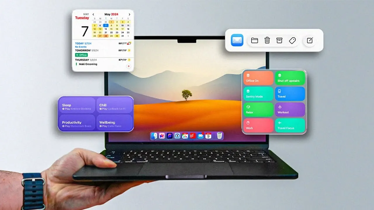 A customized Mac Dock with auto-hide enabled and unused apps removed.