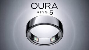 Oura Ring 5 worn on a finger showing its 40 percent smaller design.
