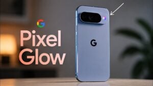 A glowing camera bar on the back of the Google Pixel 11 Pro.